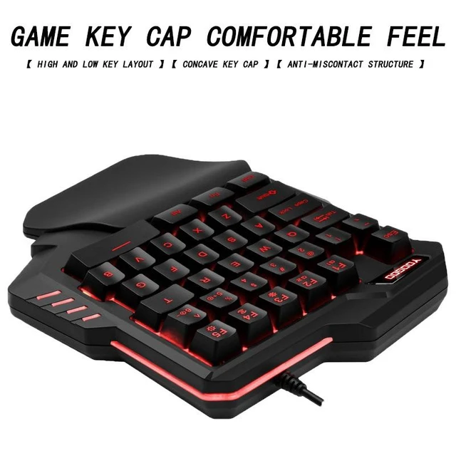 Alt view image 3 of 6 - G92 35-Key One-Handed Gaming Keyboard Mechanical Feel Membrane Keys with RGB Backlight Ergonomic Left-Hand Layout Wired USB Waterproof ABS Keyboard for PC Laptop and Mobile Gaming