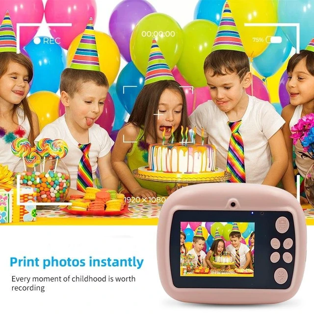 Alt view image 4 of 5 - Kids Instant Print Camera 48MP HD Dual Lens Digital Camera with Thermal Printer 3-Second Photo Printing Portable Camera with Timed Photography 4-Block Hit Volume Control Gift for Ages 3-12