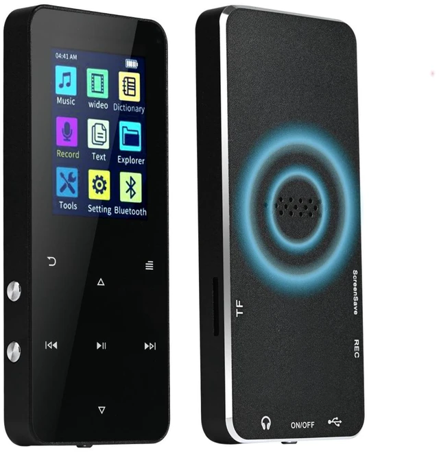 Alt view image 2 of 7 - Metal Bluetooth MP3 MP4 Player Portable Lossless Music Player with Touch Screen Voice Recording and FM Radio TF Card Slot 16G Built-in Memory Micro USB 2.0 3.5mm Headphone Jack Silver