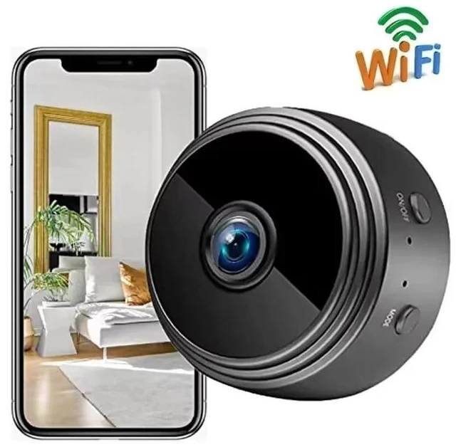 Alt view image 6 of 12 - A9 Black Magnetic WiFi Indoor Security Camera 720P, Mobile Remote, Smart Home, Pet Monitor, iOS Compatible