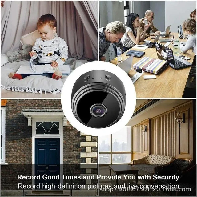 Alt view image 10 of 12 - A9 Black Magnetic WiFi Indoor Security Camera 720P, Mobile Remote, Smart Home, Pet Monitor, iOS Compatible