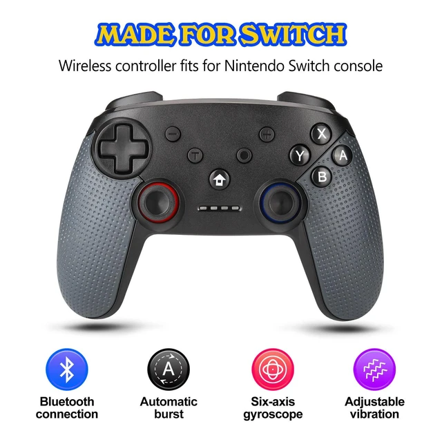 Alt view image 2 of 4 - Wireless Bluetooth Game Controller 6-Axis Gyroscope Motion Controller with Dual Vibration Turbo Function 500mAh 15-20H Battery Type-C Charging For Switch & PC X-Input/D-Input