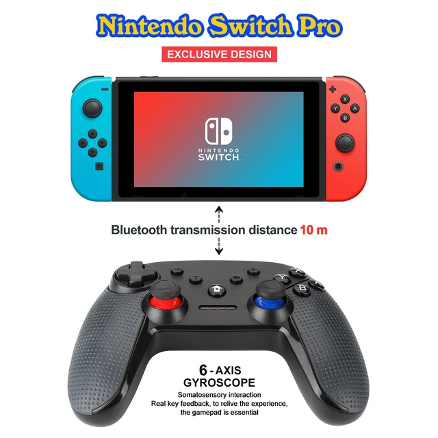 Alt view image 4 of 4 - Wireless Bluetooth Game Controller 6-Axis Gyroscope Motion Controller with Dual Vibration Turbo Function 500mAh 15-20H Battery Type-C Charging For Switch & PC X-Input/D-Input