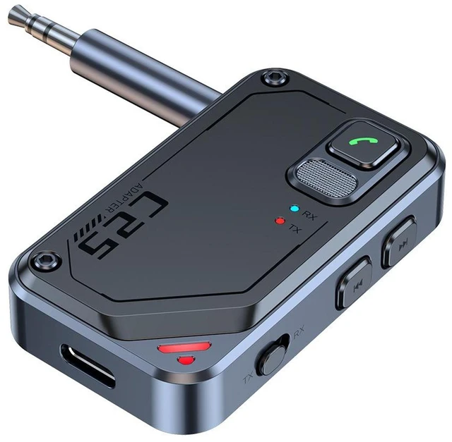 Main image of C25 Bluetooth 5.3 Transmitter Receiver 2-in-1 AUX Audio Adapter Wireless Bluetooth Audio Transmitter and Receiver 10m Range 13H Tx / 17H Rx Battery 3.5mm AUX Plug & Play for TV Car and Home Stereo