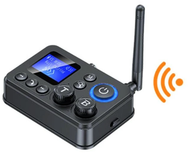 Main image of GT87 Bluetooth 5.4 Audio Adapter 2-in-1 Wireless Transmitter & Receiver with Digital Display TF Card & UDB Playback Hi-Fi Bass/Treble Auto-Reconnect 20m Long Range for TV Car & Speaker
