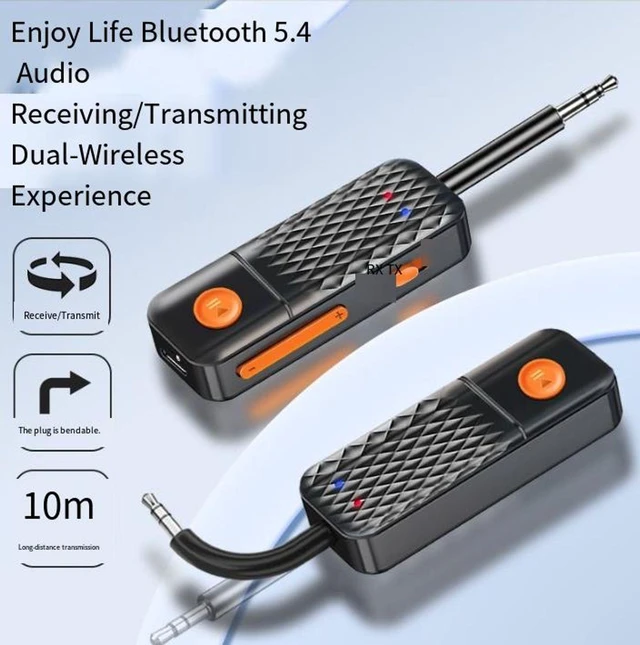 Alt view image 3 of 4 - Bluetooth 5.4 Audio Receiver Transmitter 2-in-1 Wireless Music Adapter with 3.5mm Audio Plug for Car Stereo Home Stereo Amplifier Navigation and Hands-Free Calling