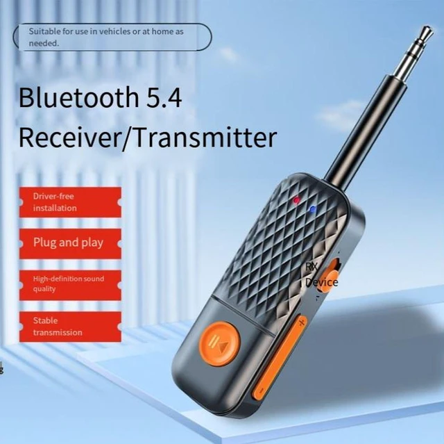 Alt view image 4 of 4 - Bluetooth 5.4 Audio Receiver Transmitter 2-in-1 Wireless Music Adapter with 3.5mm Audio Plug for Car Stereo Home Stereo Amplifier Navigation and Hands-Free Calling