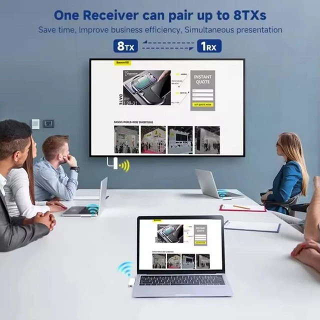 Alt view image 3 of 6 - Type-C Wireless HDMI Transmitter Receiver Kit - Type-C to HDMI Display Adapter Set - 1080P@60Hz 50m 5.8GHz Screen Mirroring - Plug & Play - Compatible with iPhone/iPad/Windows