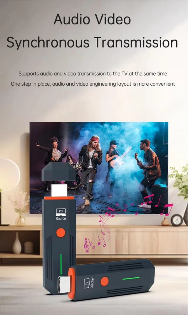 Alt view image 4 of 7 - Wireless HDMI Extender Kit HDMI Transmitter and Receiver Set Cable-Free Video Transmission System 1Tx+1Rx Expandable to 1Tx+2Rx 1080P 60m Range Dual-Band 2.4G/5.8G for Home Entertainment