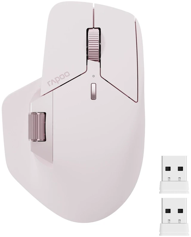 Main image of MT760 Multi-Device Wireless Mouse Tri-Mode Bluetooth 5.0/3.0 + 2.4GHz 11 Programmable Buttons 4-Device Switching M+ Cross-Computer Technology USB-C Rechargeable Battery 90 Days Battery Life Pink
