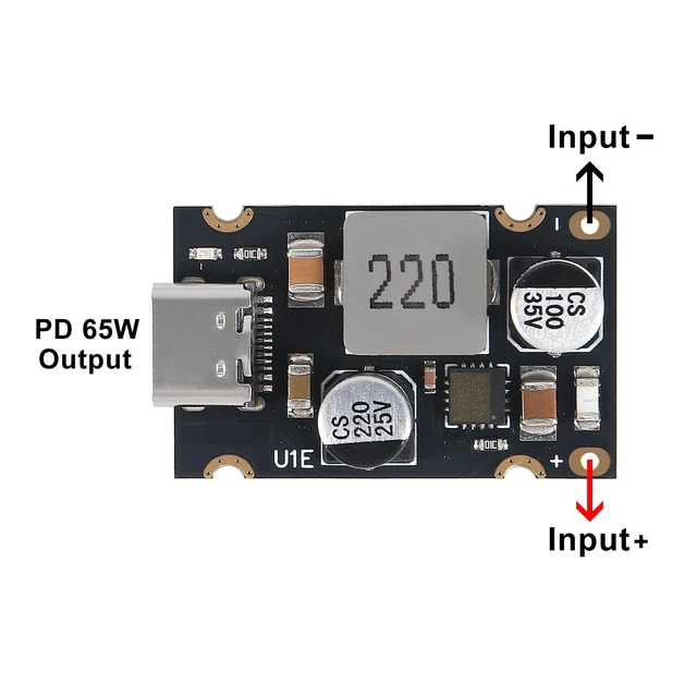 Alt view image 3 of 6 - 65W PD Fast Charging Module Type-C USB Interface Power Delivery Charger Board PD3.1 PPS QC3.0 SCP DC 8-30V Input 3.3-21V Auto Output 20V 3.25A Max Protection Circuit 3PCS