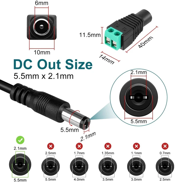Alt view image 3 of 6 - 24V 2A 48W AC/DC LED Power Supply Wall Adapter 100-240V Input 5.5mm x 2.1mm DC Plug LED Driver Transformer with Overload and Short Circuit Protection for LED Strip Lights
