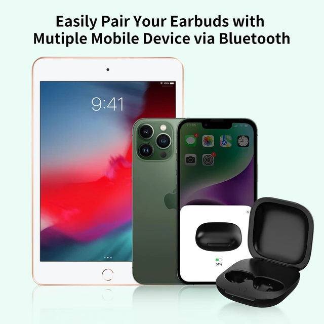 Alt view image 3 of 7 - USB-C Wireless Earbud Charging Case Replacement 680mAh Battery Bluetooth Pairing Hard Shell Charging Case 2 Hour Case Recharge 30 Minute Earbud Recharge No Earbuds Included