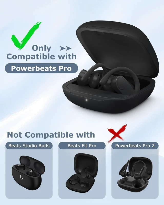 Alt view image 6 of 7 - 700mAh Earbud Charging Case Portable Wireless Earbuds Charger Case with Bluetooth Pairing LED Battery Display and 3 Full Charges Replacement Charging Case For Powerbeats Pro Black