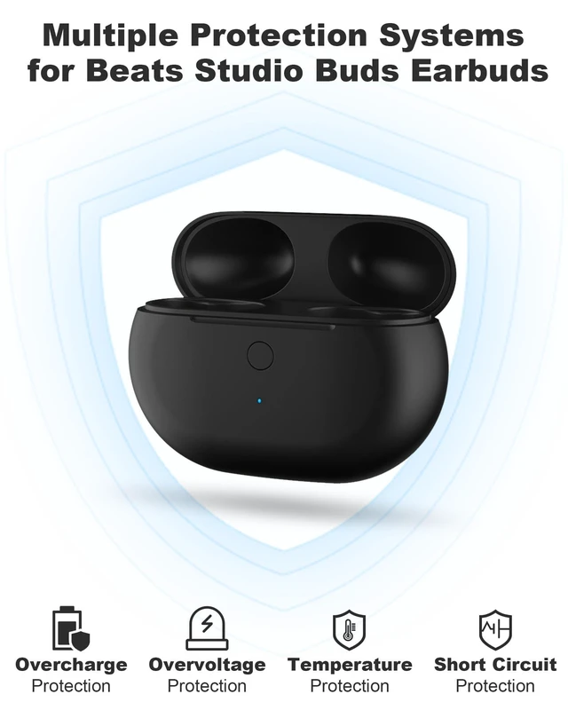 Alt view image 3 of 7 - Y021 Replacement Charging Case for Studio Buds Earbud Charger Case with Bluetooth Pairing Sync Button 660mAh Battery LED Battery Display Portable ABS Design Earbuds Not Included