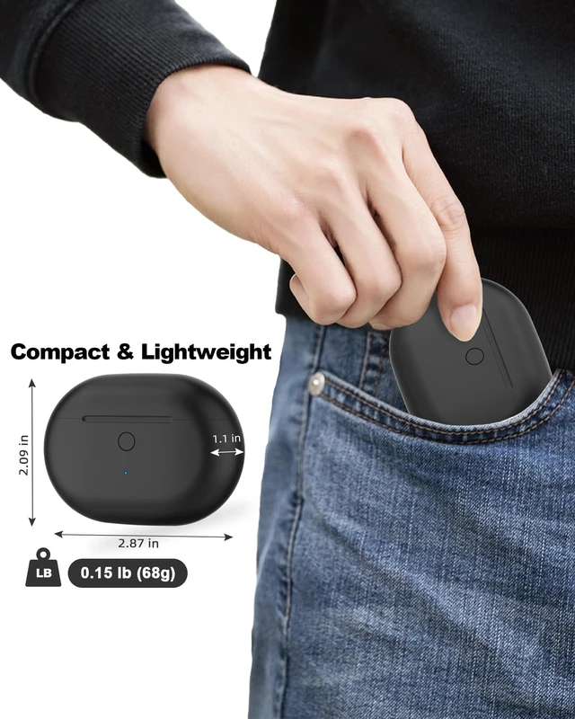 Alt view image 7 of 7 - Y021 Replacement Charging Case for Studio Buds Earbud Charger Case with Bluetooth Pairing Sync Button 660mAh Battery LED Battery Display Portable ABS Design Earbuds Not Included