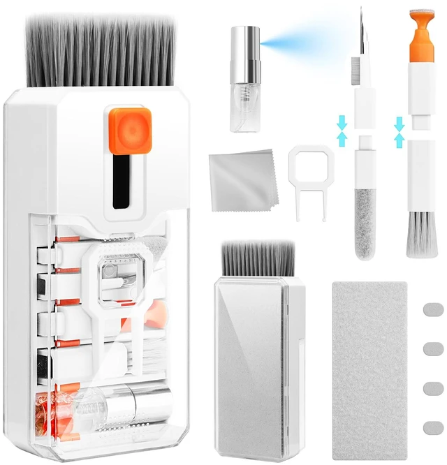 Main image of GW013 Electronics Cleaning Kit Keyboard Cleaning Kit Laptop Screen Cleaner Computer Cleaning Tools with Keycap Puller Brushes Cleaning Cloths and Lens Pen For MacBook/iPad/iPhone