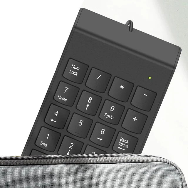 Alt view image 5 of 5 - USB Numeric Keypad 10 Key Number Pad Numpad Keyboard with Quiet Scissor Switch Keys and 15° Tilt Design Plug and Play Data Entry Keyboard for Laptop Desktop PC Compatible with Windows