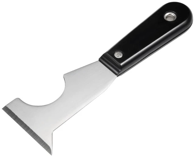Main image of Putty Scraper 65mm Stainless Steel Stiff Blade Paint Scraper with Wooden Handle 0.7mm Blade 95mm Blade Length 200mm Total Length for Wall Floor Tile and Wood Spackle Removal