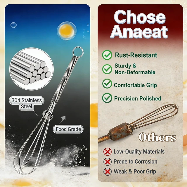 Alt view image 5 of 7 - Mini Stainless Steel Whisk Set 1 MM Thick Wire Egg Beater Small Kitchen Mixing Whisk for Coffee Sauces Cream and Beverages Portable Dishwasher Safe 6" + 8" Set of 2