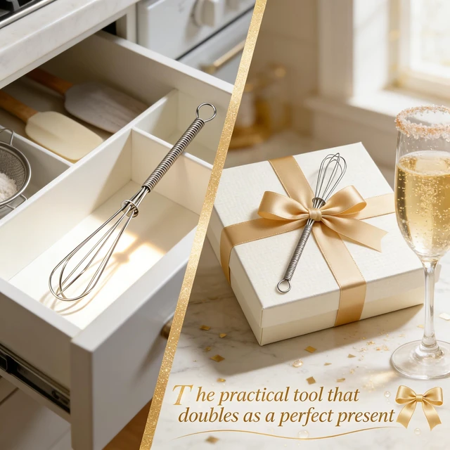 Alt view image 7 of 7 - Mini Stainless Steel Whisk Set 1 MM Thick Wire Egg Beater Small Kitchen Mixing Whisk for Coffee Sauces Cream and Beverages Portable Dishwasher Safe 6" + 8" Set of 2