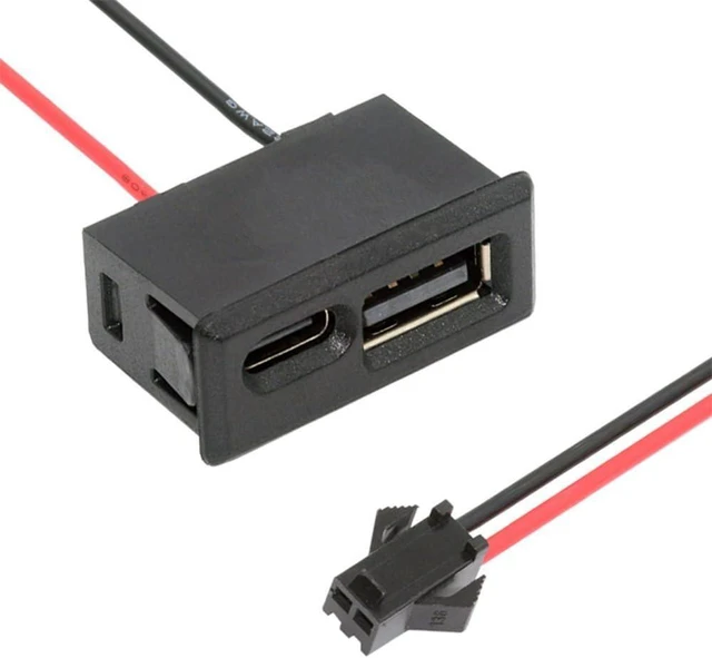Main image of USB Type-A & Type-C Horizontal Female Socket to 2-Pin Header Cable Latch-Mount Connector Lead 2.54mm Pitch DC 5V Power Extension Cable for Cabinet Devices