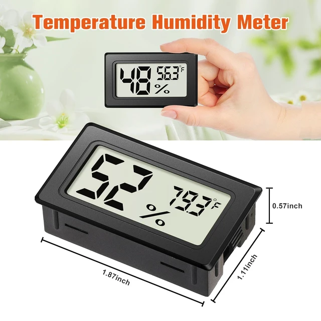 Alt view image 2 of 6 - Mini Digital Hygrometer Thermometer Temperature and Humidity Monitor 2-in-1 Fahrenheit Meter Temperature Range -58°F to 158°F Humidity Range 10% to 99% RH For Reptile Tanks and Mason Jars 6 Pack
