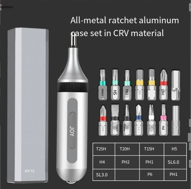 Alt view image 5 of 5 - 14-in-1 Ratchet Screwdriver Set Concealed Screwdriver Tool Kit with Aluminum Head All-Metal Hand Tool Set with Aluminum Case Strong Adsorption Design for Home Disassembly