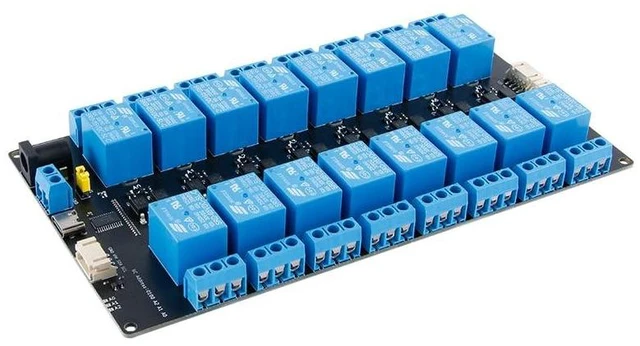 Alt view image 2 of 5 - XL9535-K16V5 16-Channel 5V Relay Module IIC Relay Control Board with Optocoupler Isolation 10A Resistive Load Relay Driver 0-220V Control Expandable 16-Channel Interface SCL SDA