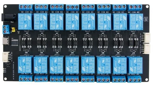 Alt view image 3 of 5 - XL9535-K16V5 16-Channel 5V Relay Module IIC Relay Control Board with Optocoupler Isolation 10A Resistive Load Relay Driver 0-220V Control Expandable 16-Channel Interface SCL SDA