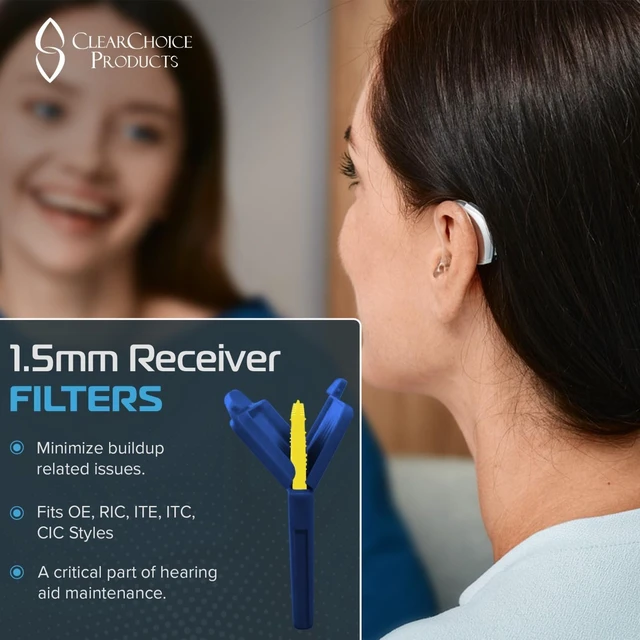 Alt view image 7 of 7 - Wax Guard Filters 1.5mm Receiver Diameter Earwax and Moisture Blocking Replacement Inserts Hearing Device Filter Kit with Cleaning Kit and Ear Tool for Daily Care 10 Pack / 80 Filters