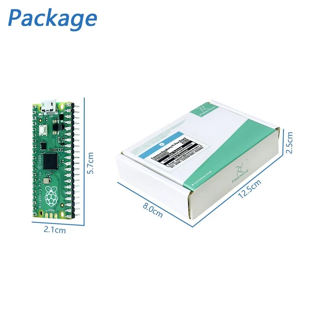 Alt view image 6 of 6 - Pico Microcontroller Development Board with Pre-Soldered Header Dual-Core Arm Cortex-M0+ up to 133 MHz 264 KB SRAM 2 MB QSPI Flash 26 GPIO USB Cable MicroPython C Java Tutorials For Raspberry Pi Pico