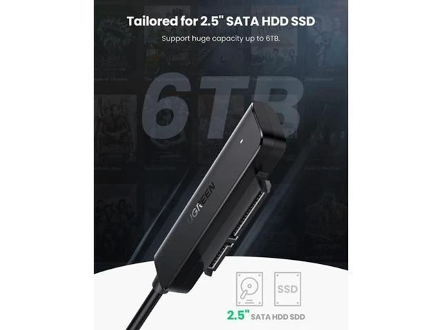 Alt view image 3 of 7 - USB 3.0 to SATA III Adapter Cable 2.5 inch HDD SSD Hard Drive Converter 5Gbps UASP Data Transfer Plug and Play SATA to USB Adapter for PS5/PS4 Pro/PS4/PS3 Xbox One/360 Mac OS and Linux