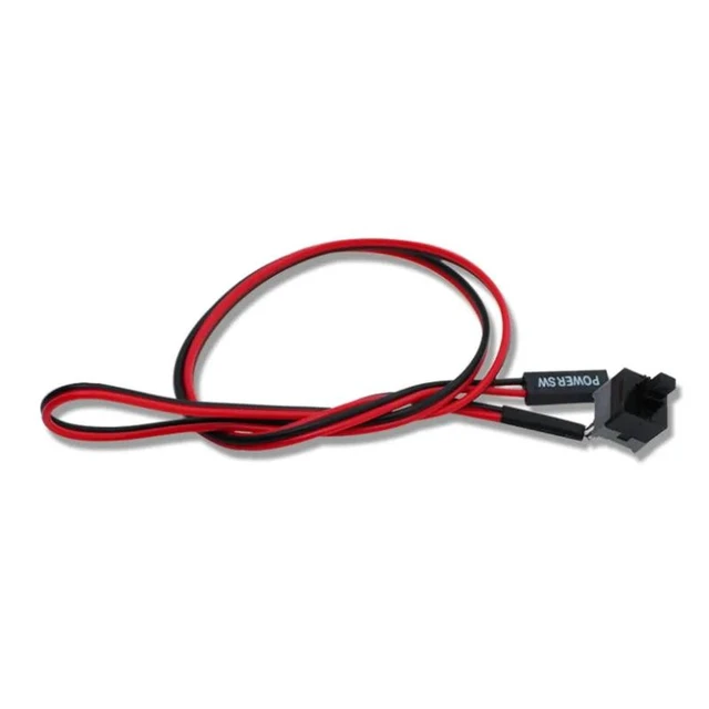 Alt view image 2 of 3 - Power Button Switch Cable PC Momentary Push Button Power SW Reset Lead SPST On/Off Computer Case Mod and Replacement Cable for Power Switch Header 50cm