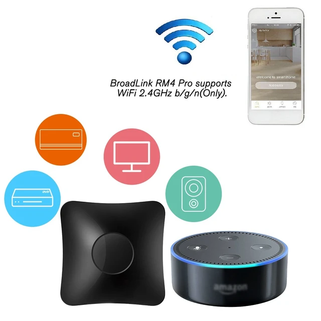 Alt view image 3 of 7 - RM4 Pro Universal Remote Controller WiFi Smart Home Automation Controller with IR/RF 433MHz and 38KHz Infrared 2.4GHz WiFi App Control Timer for TV Air Conditioner Curtains Compatible with Google Home