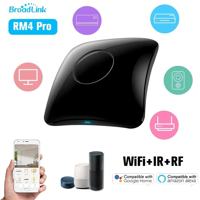 Main image of RM4 Pro Universal Remote Controller WiFi Smart Home Automation Controller with IR/RF 433MHz and 38KHz Infrared 2.4GHz WiFi App Control Timer for TV Air Conditioner Curtains Compatible with Google Home