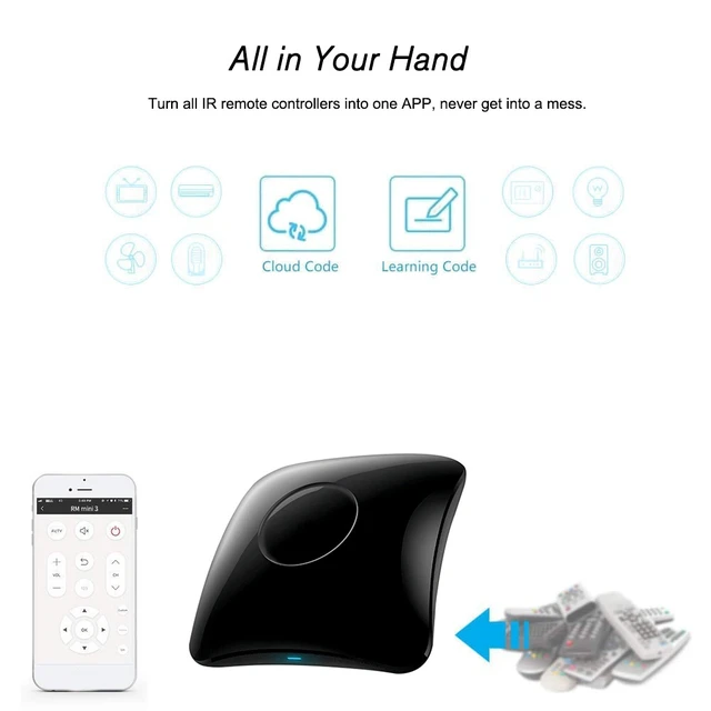 Alt view image 6 of 7 - RM4 Pro Universal Remote Controller WiFi Smart Home Automation Controller with IR/RF 433MHz and 38KHz Infrared 2.4GHz WiFi App Control Timer for TV Air Conditioner Curtains Compatible with Google Home