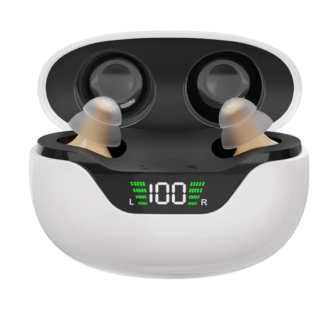 Alt view image 4 of 4 - CIC Digital Sound Amplifier Completely-in-Canal Invisible Ear Canal Device Rechargeable Digital Display Charging Case 29±3dB Gain 200Hz-5000Hz 3% Distortion 10dB±3dB Noise for Seniors