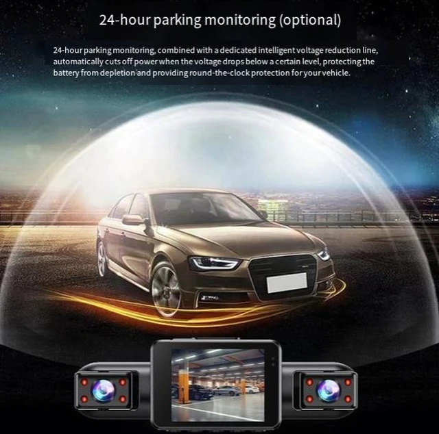 Alt view image 5 of 5 - 4-Channel 360° Panoramic Dash Cam Front Left Right Rear Car Camera DVR 1080P HD Quad Recording Voice Control Sentry Mode Parking Monitor WiFi Phone App Connectivity Anti-Scratch Car Security