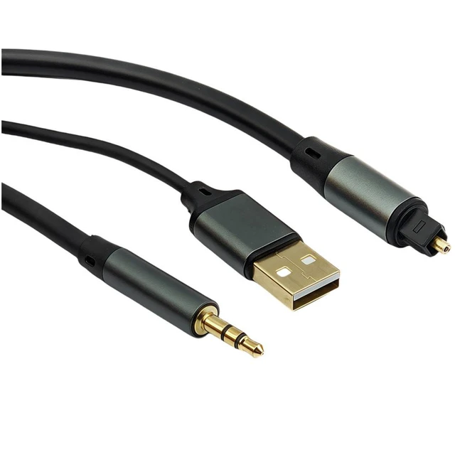 Alt view image 3 of 7 - TOSLINK Optical to 3.5mm Audio Converter Cable - Digital to Analog Audio Adapter with Built-in DAC - USB Powered 24bit/192kHz 105dB Dynamic Range S/PDIF - For TV Game Console and Headphone