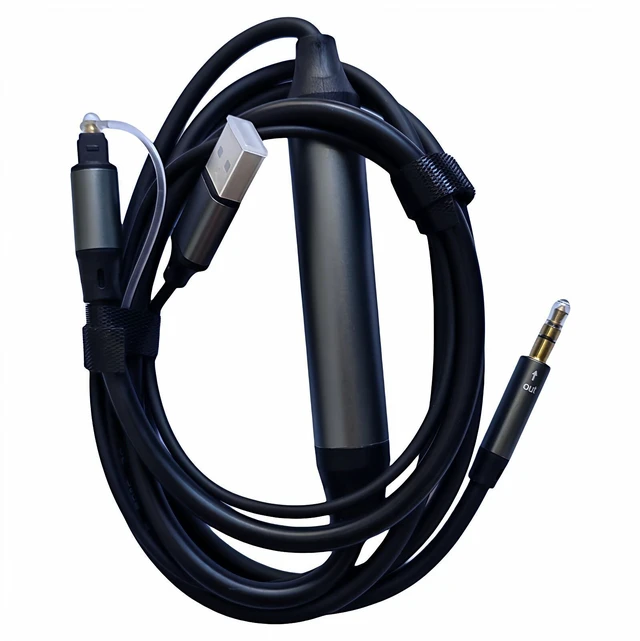 Main image of TOSLINK Optical to 3.5mm Audio Converter Cable - Digital to Analog Audio Adapter with Built-in DAC - USB Powered 24bit/192kHz 105dB Dynamic Range S/PDIF - For TV Game Console and Headphone