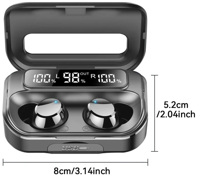 Alt view image 7 of 7 - Q26 In-Ear Bluetooth 5.2 Earbuds True Wireless Stereo Headphones with Digital Battery Display Emergency Charging Case IPX4 Water Resistant 48-Hour Battery Life Calling and Music Playback Pink