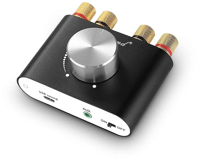 Main image of Bluetooth 5.0 Stereo Power Amplifier 2.0 Channel 50Wx2 Digital Hi-Fi Audio Amplifier with AUX/USB/Bluetooth Input Wireless Audio Receiver and PC Sound Card Function Black