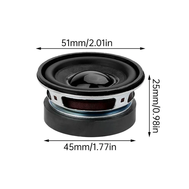 Alt view image 2 of 3 - 52MM 2-inch 5W 4-ohm Circular Full Frequency Speaker Compact Audio Amplifier Speaker Round Full Range Audio Speaker 0.25~20KHz