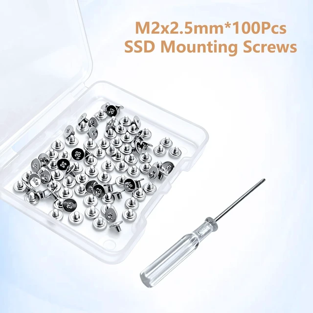 Alt view image 4 of 6 - M.2 SSD Screws Kit PCIe NVMe M2 x 2.5mm Mounting Screws Stainless Steel M.2 Drive Fasteners SSD Mounting Hardware Magnetic Screwdriver Included 100Pcs