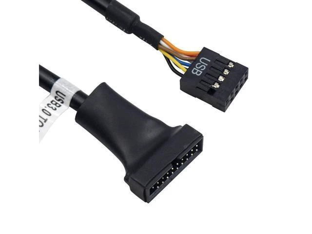 Alt view image 2 of 5 - USB 3.0 to USB 2.0 Motherboard Adapter Cable 19 Pin USB 3.0 Male to 9 Pin USB 2.0 Female Header Converter USB 3.0 Header to USB 2.0 Motherboard Cable 6 inch/15cm 2-Pack