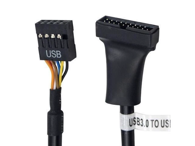 Alt view image 3 of 5 - USB 3.0 to USB 2.0 Motherboard Adapter Cable 19 Pin USB 3.0 Male to 9 Pin USB 2.0 Female Header Converter USB 3.0 Header to USB 2.0 Motherboard Cable 6 inch/15cm 2-Pack