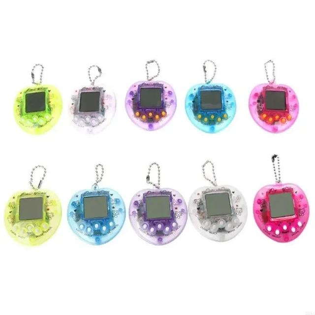 Alt view image 3 of 7 - Virtual Pet Keychain Retro Handheld Game Machine Electronic Digital Pets Keyring Handheld Electronic Pet Game Toy for Kids Boys and Girls Retro Style Random Color