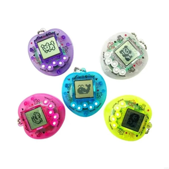 Alt view image 6 of 7 - Virtual Pet Keychain Retro Handheld Game Machine Electronic Digital Pets Keyring Handheld Electronic Pet Game Toy for Kids Boys and Girls Retro Style Random Color