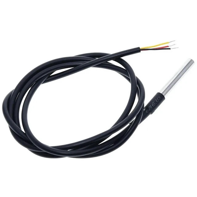 Alt view image 3 of 3 - DS18B20 Waterproof Temperature Sensor Module Kit Digital Temperature Probe Stainless Steel Sensor Cable with Terminal Adapter for Temperature Measurement 1M Cable